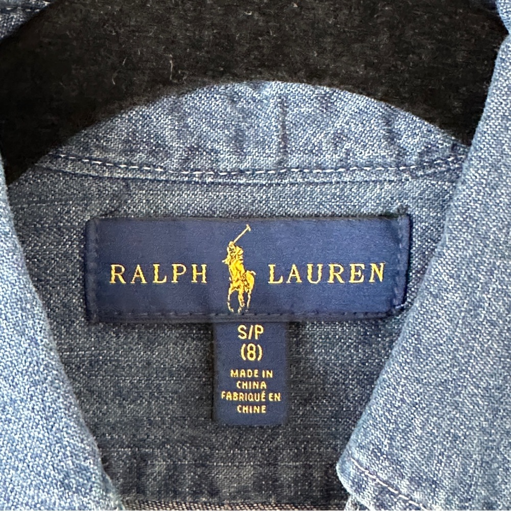 Boys Ralph Lauren Long-sleeve Button Down Chambray Denim Shirt size S (8) - Picture 5 of 5